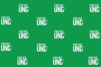 Green background with Forever UND logo